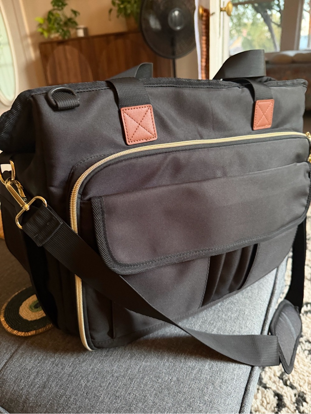 Black Crossbody Shoulder laptop Bag